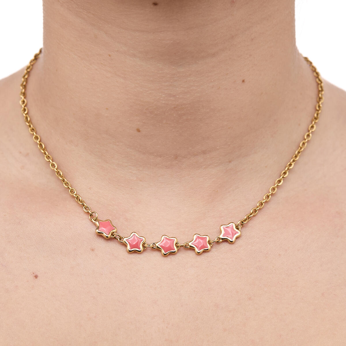 Collar Dorado con Estrellas Esmaltadas 4