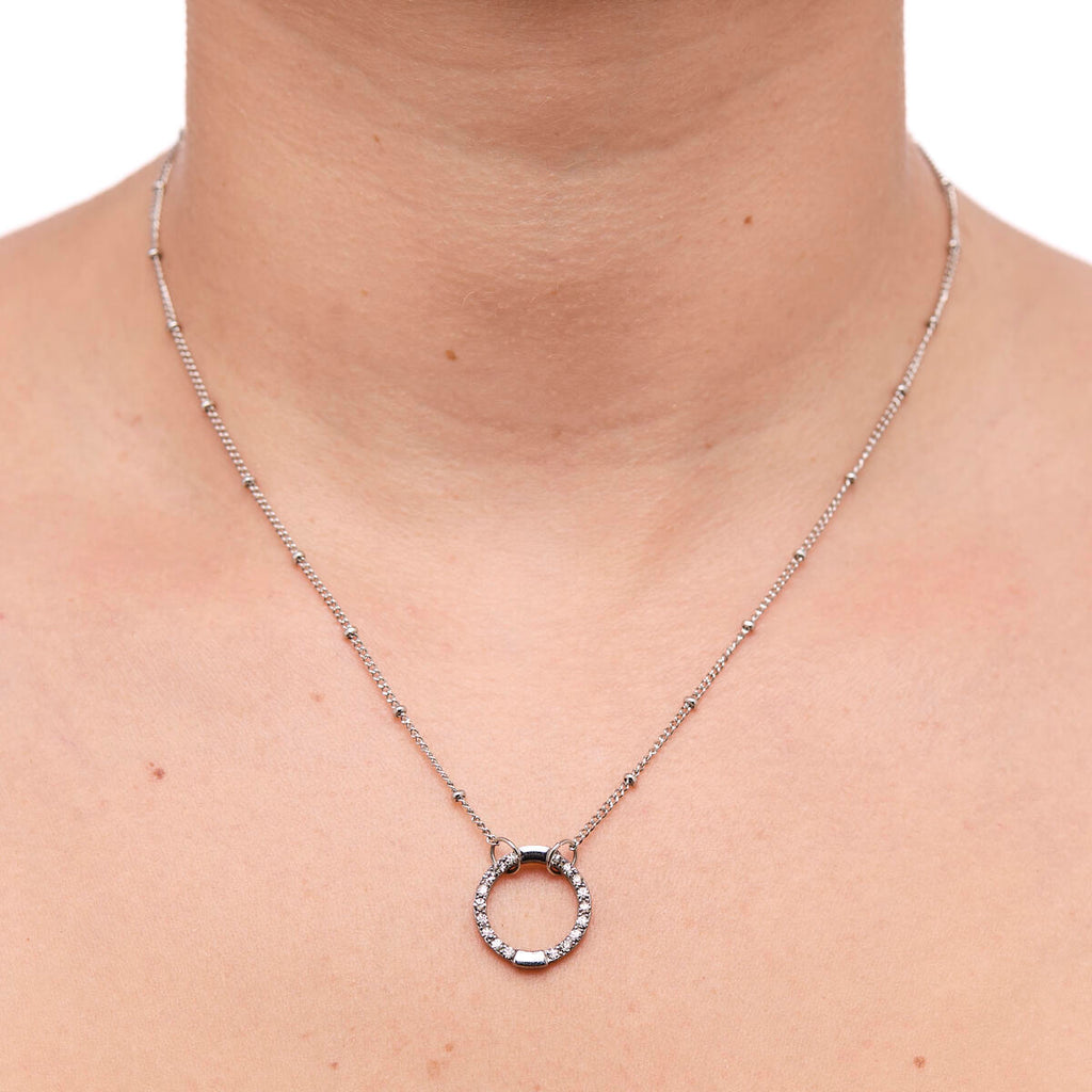 Collar Plateado con Anillo 4