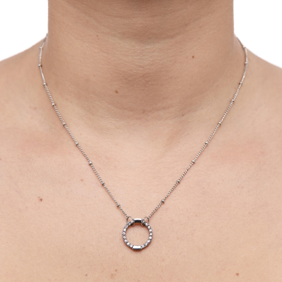 Collar Plateado con Anillo 4