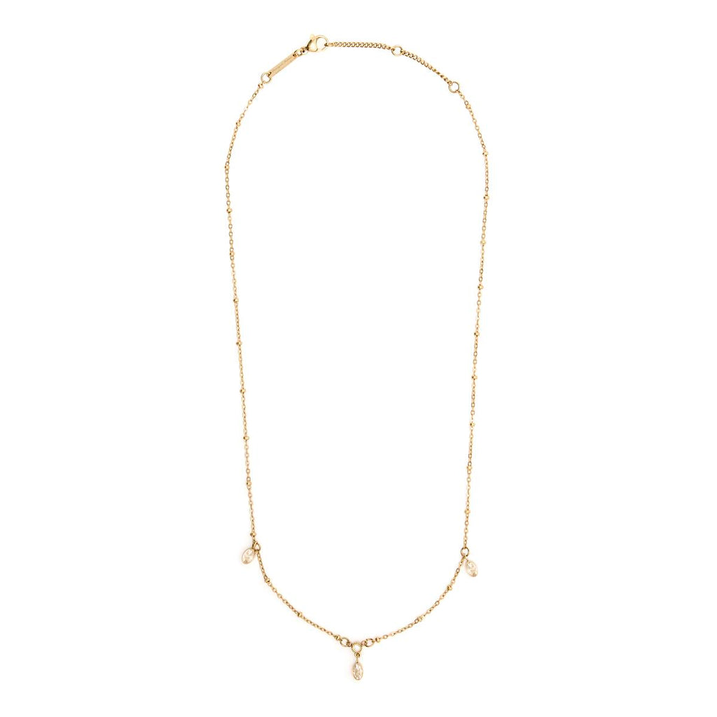 Collar Dorado con Tres Piedras 2
