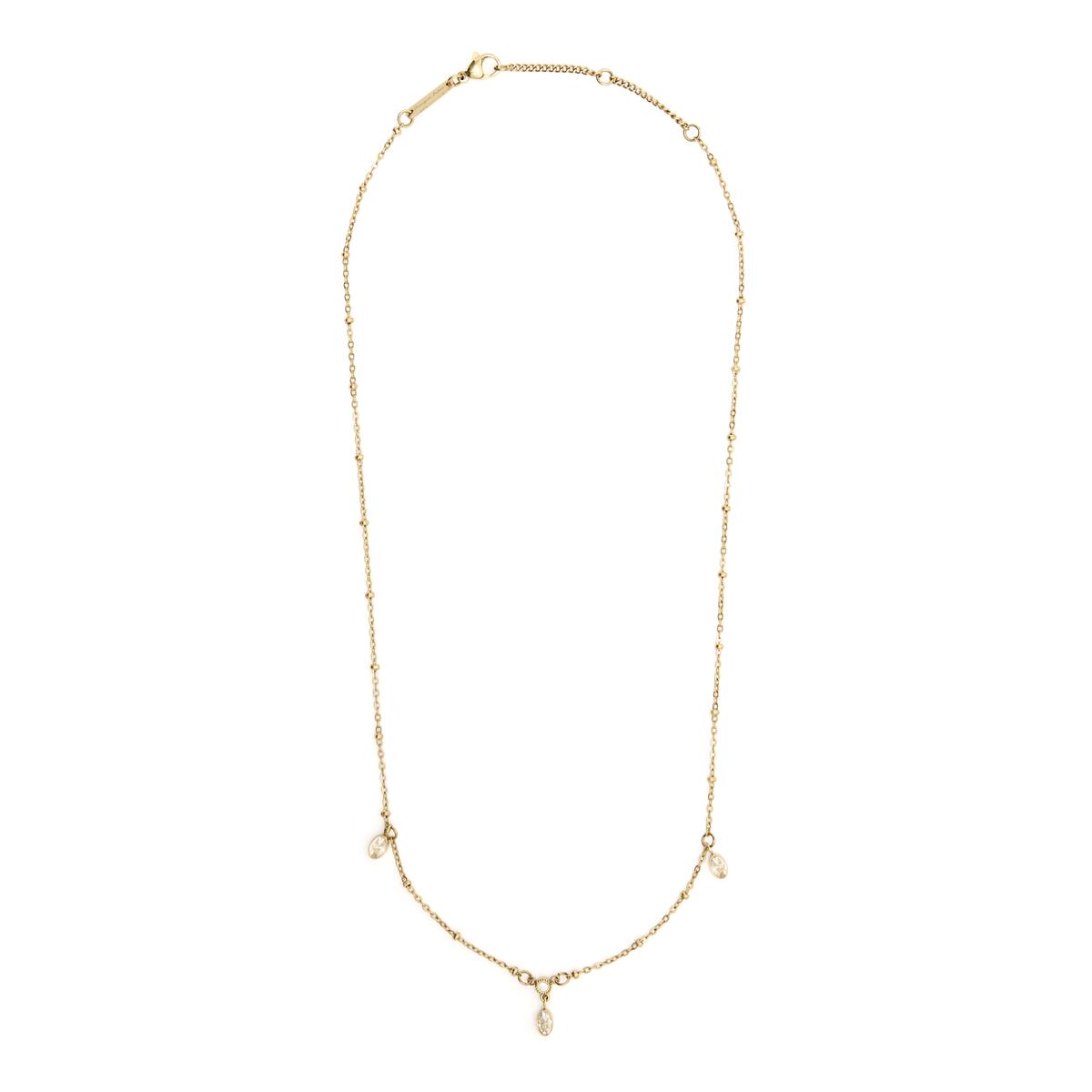 Collar Dorado con Tres Piedras 2