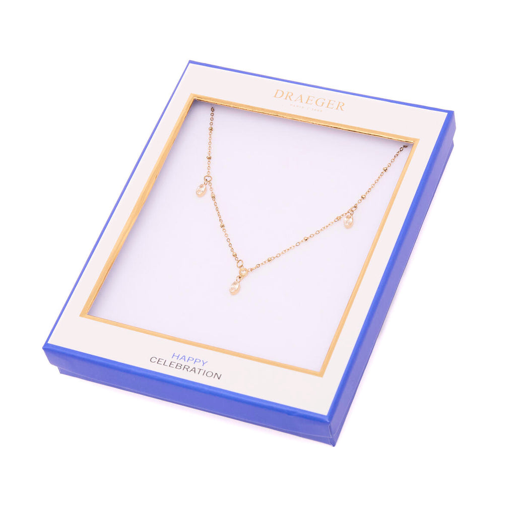 Collar Dorado con Tres Piedras 3