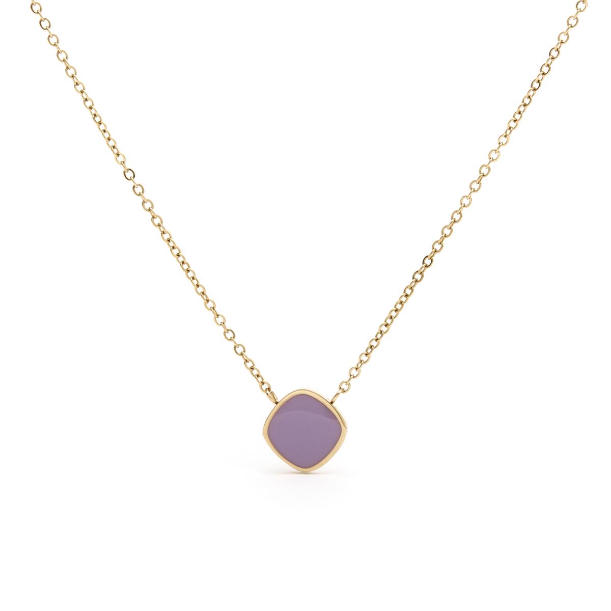 Collar Dorado con Colgante Rombo 1