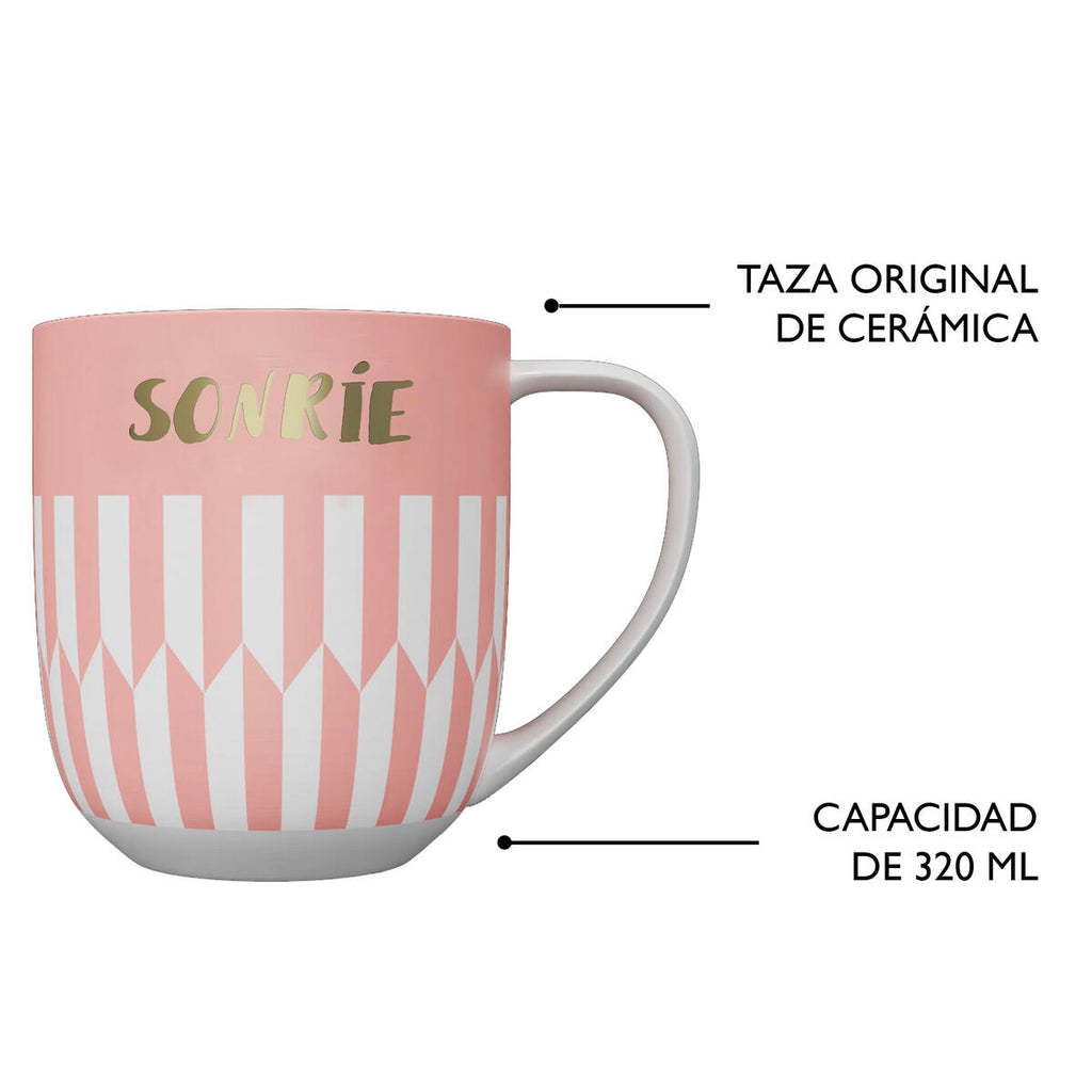 Taza con Mensaje Sonríe 5