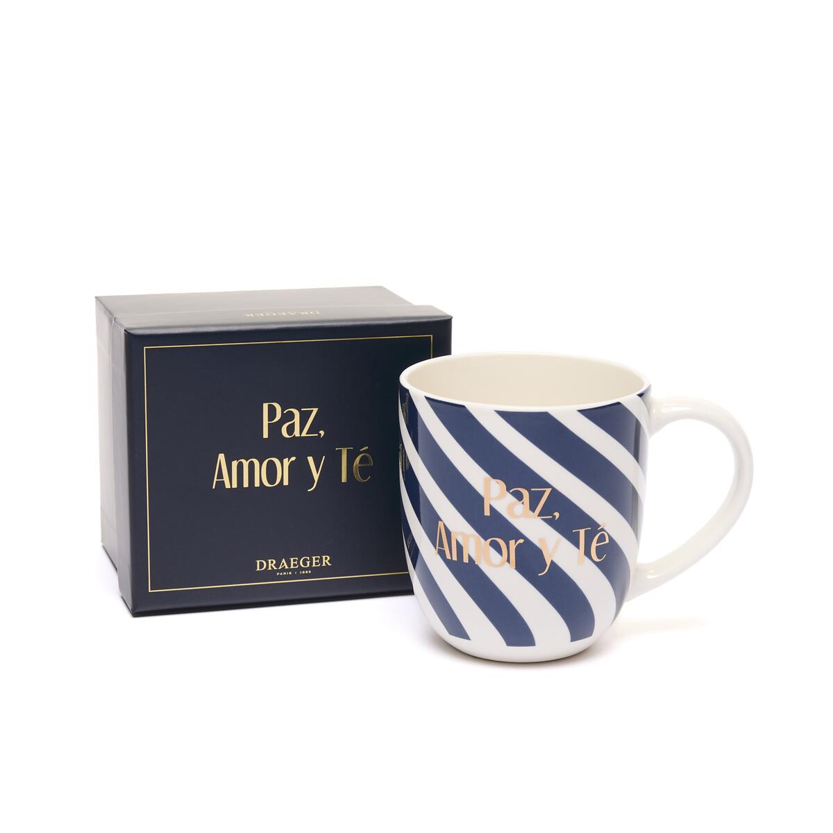 Taza con Mensaje Paz Amor y Té 2