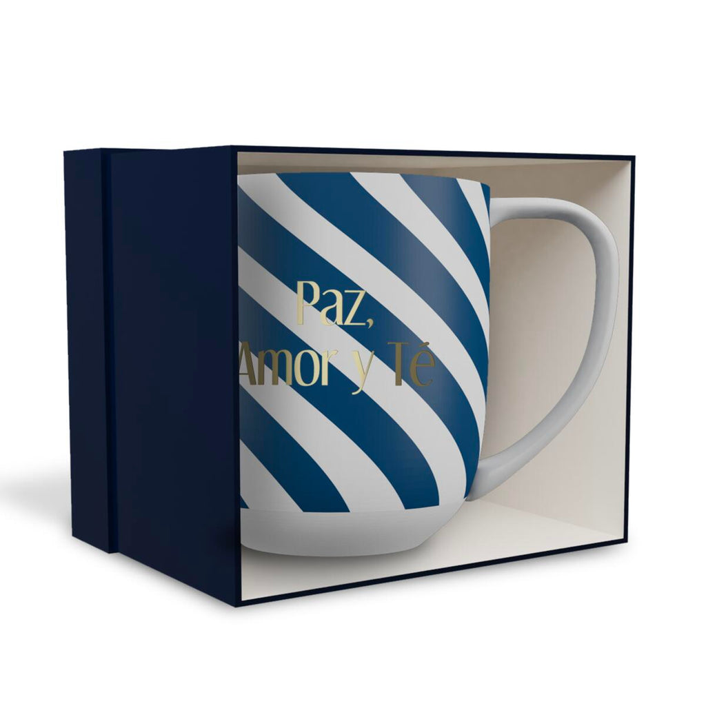 Taza con Mensaje Paz Amor y Té 3