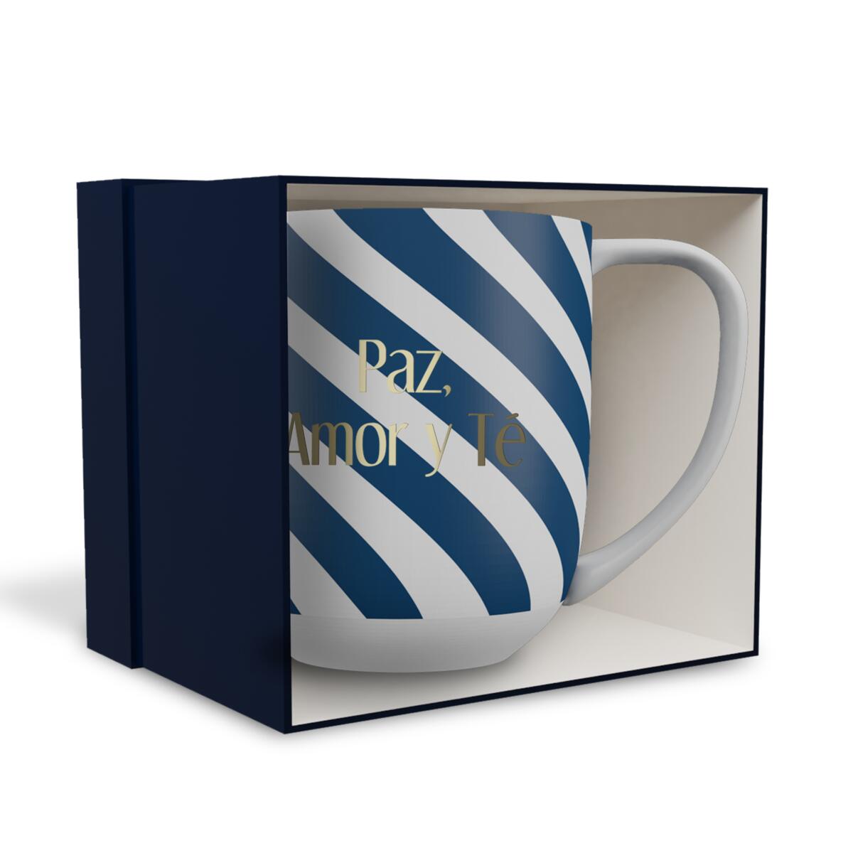 Taza con Mensaje Paz Amor y Té 3