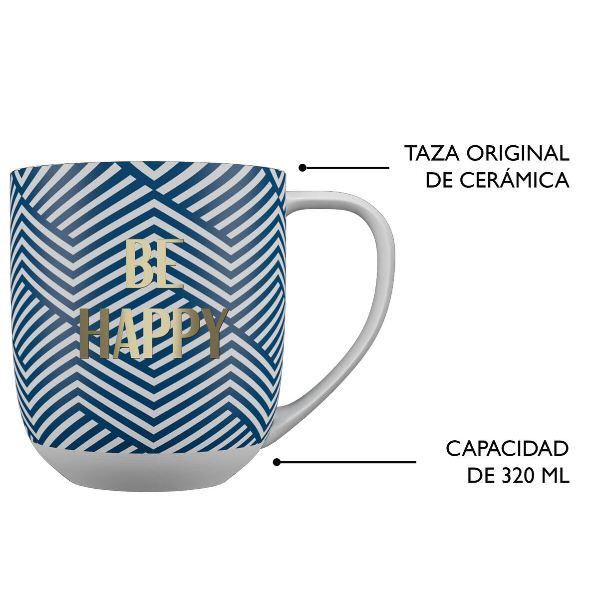 Taza con Mensaje Be Happy 5