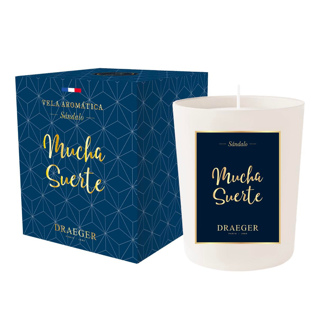 Velas con Mensaje y Fragancia Azahar Mucha suerte 3