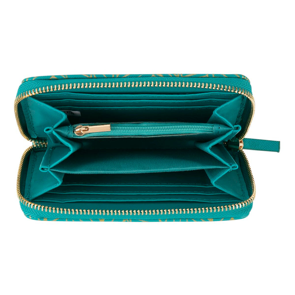 Cartera estampada Hojas turquesas 2