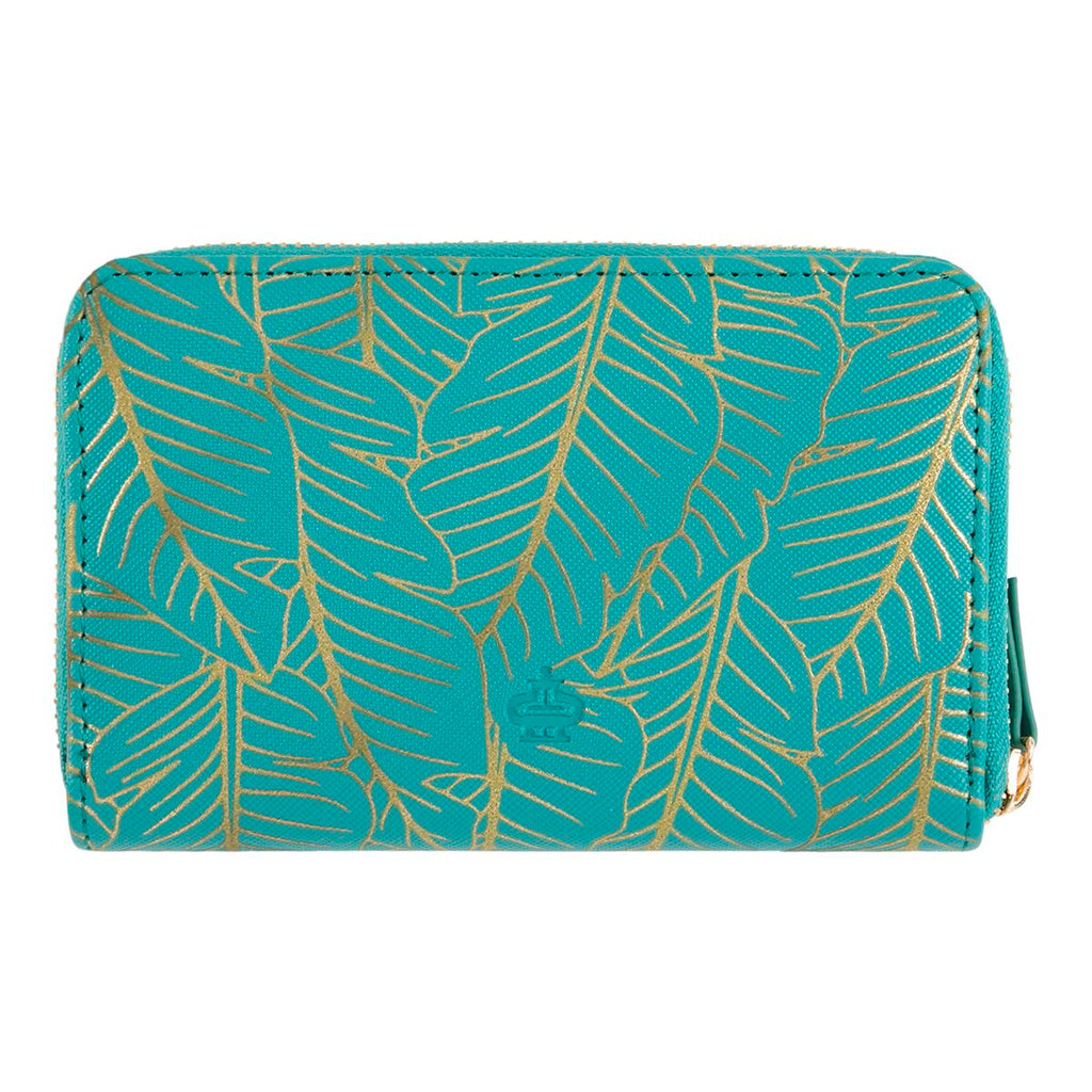 Cartera estampada Hojas turquesas 3