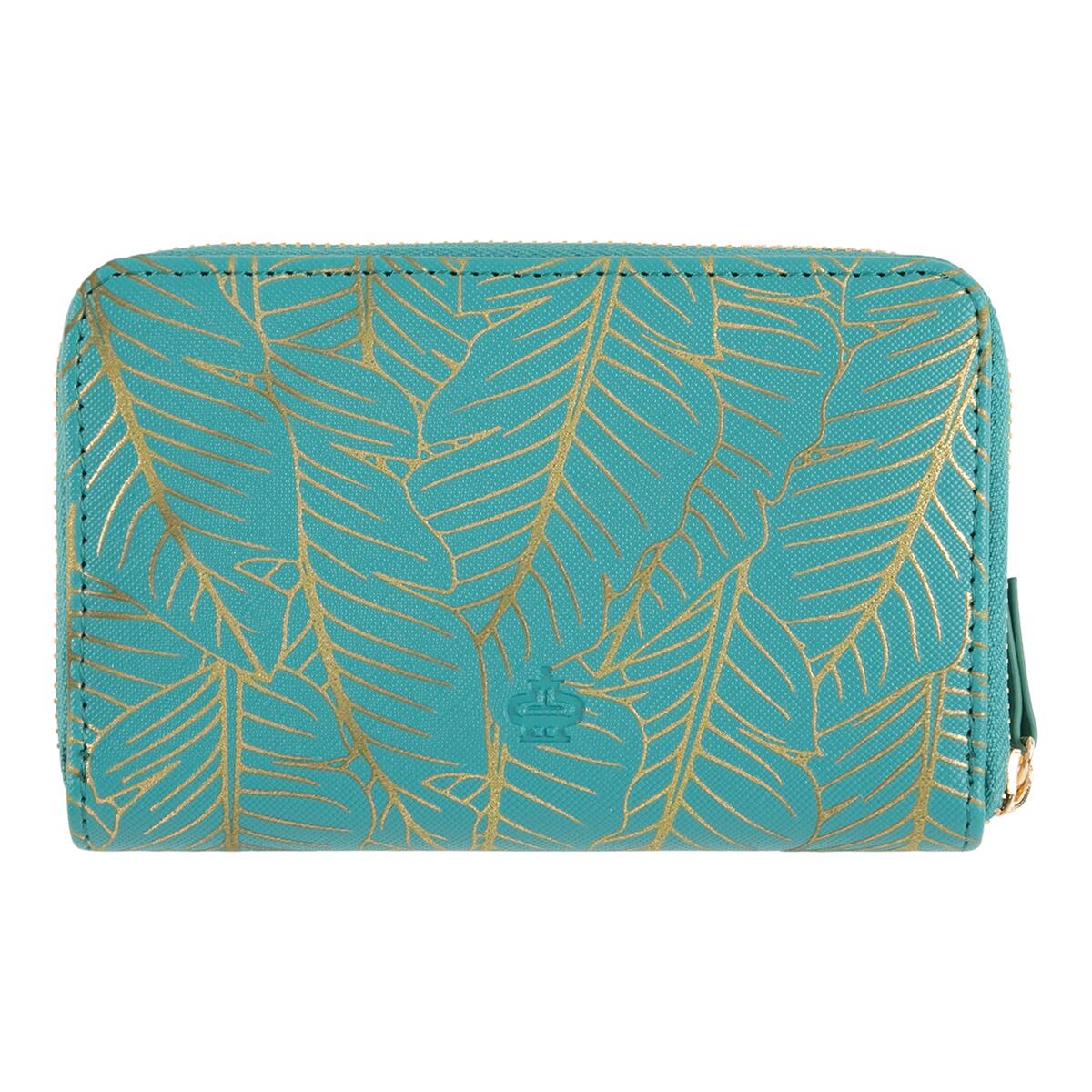 Cartera estampada Hojas turquesas 3
