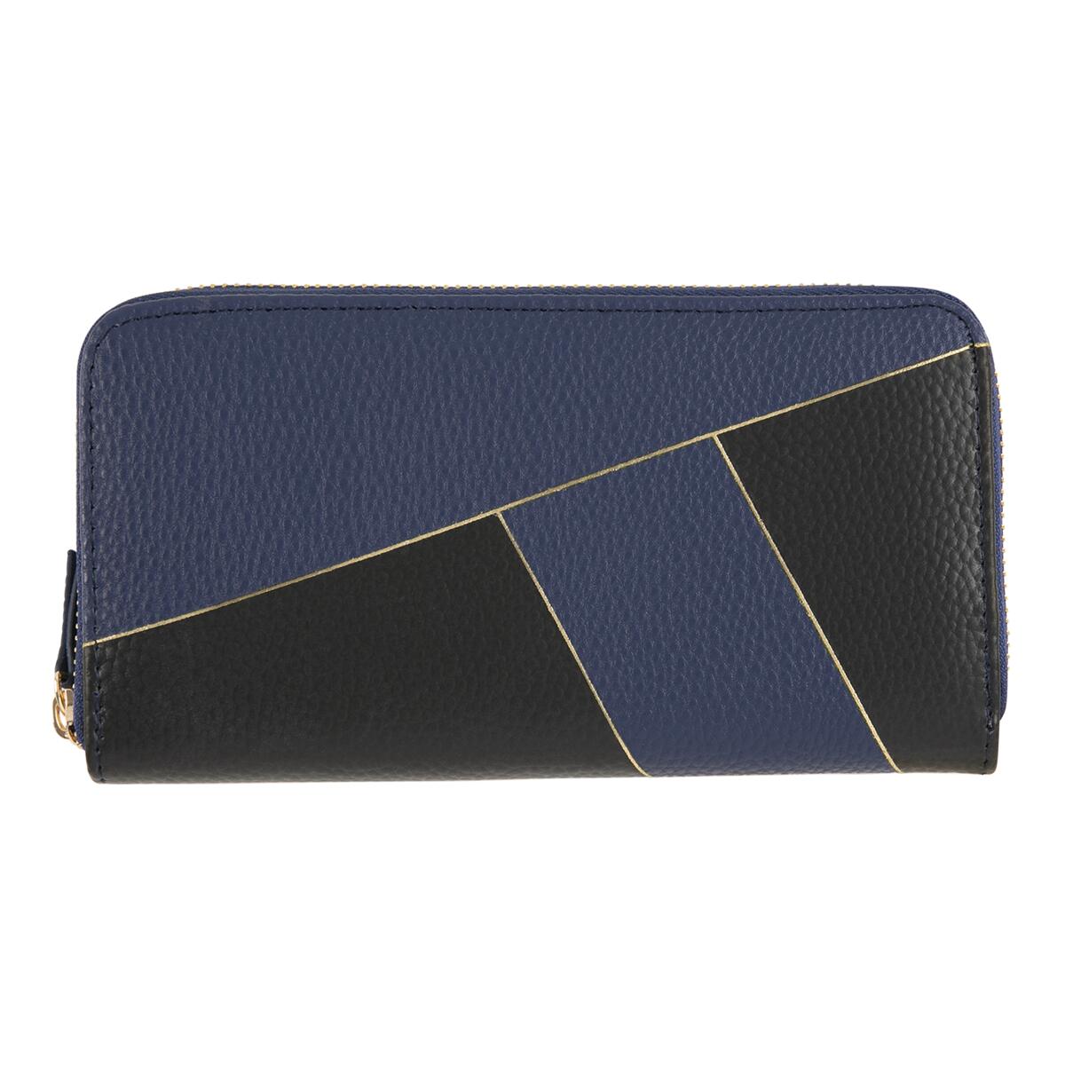 Cartera grande estampada Gráfico negro azul 1