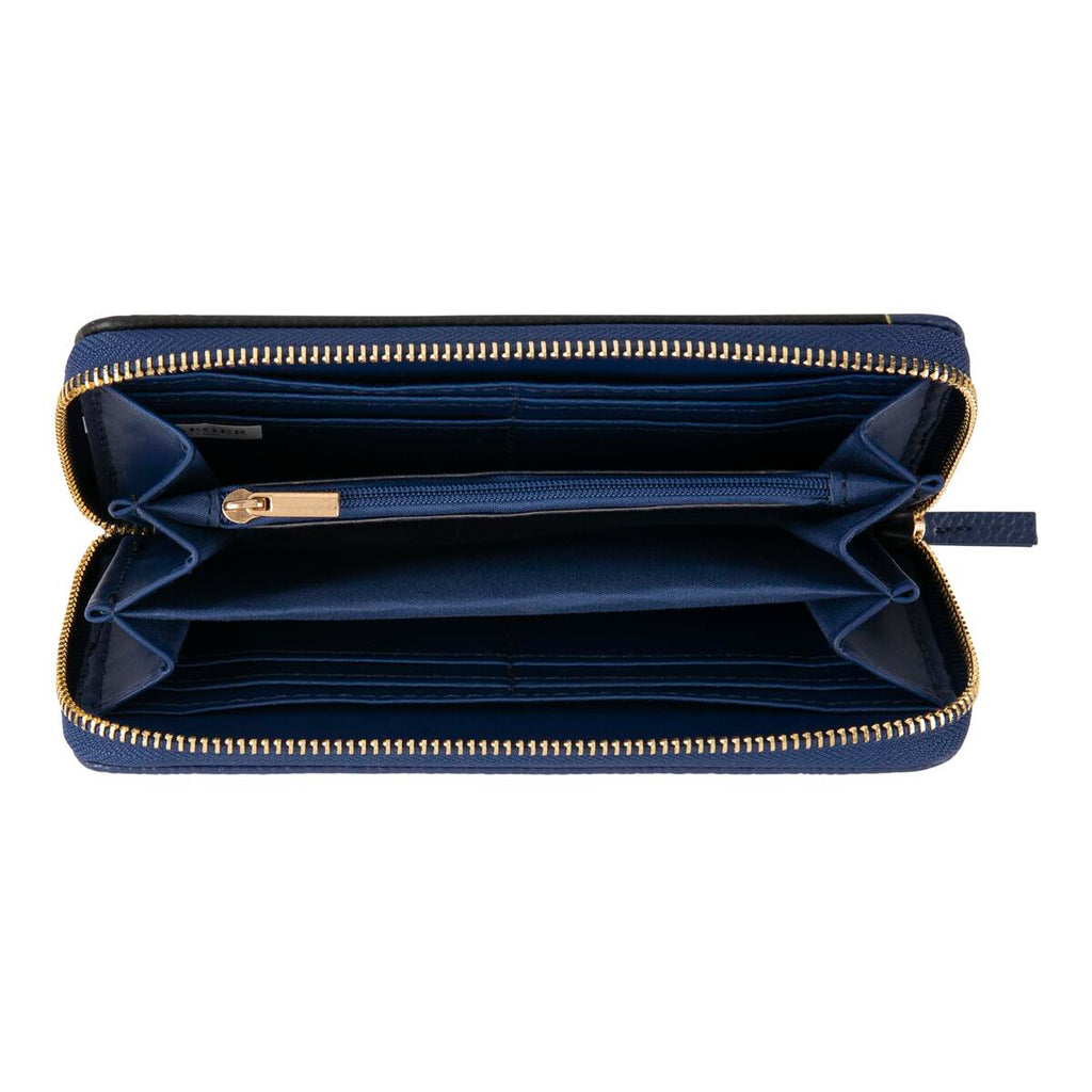 Cartera grande estampada Gráfico negro azul 2