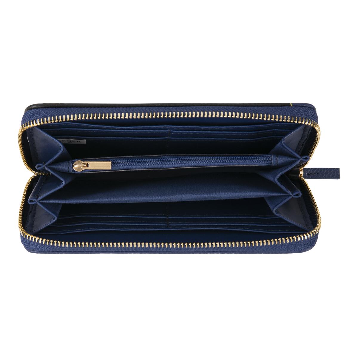 Cartera grande estampada Gráfico negro azul 2