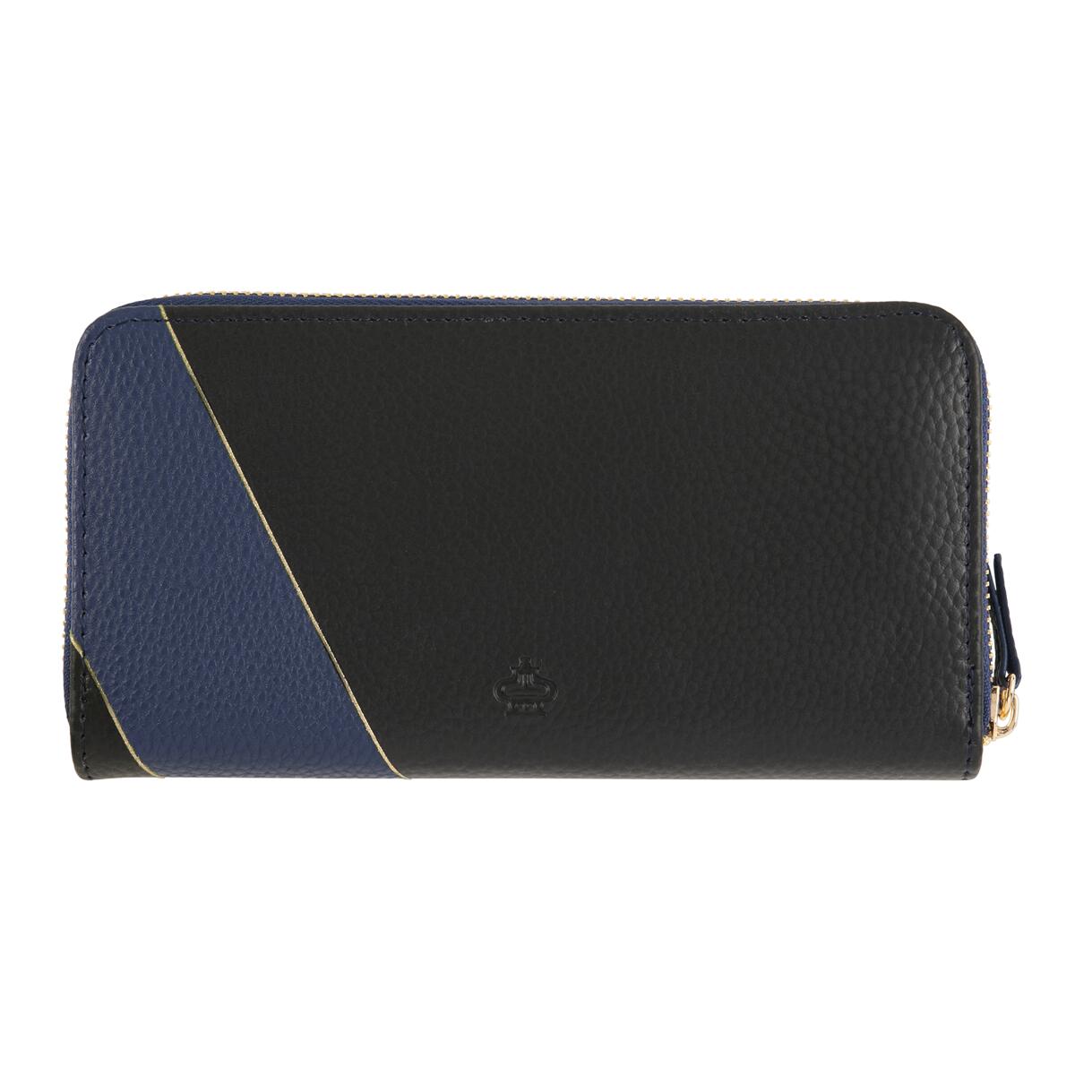 Cartera grande estampada Gráfico negro azul 3