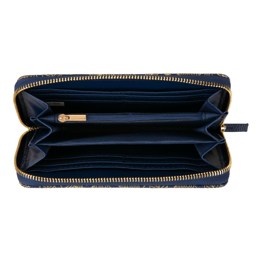 Cartera grande estampada Hojas azules 2