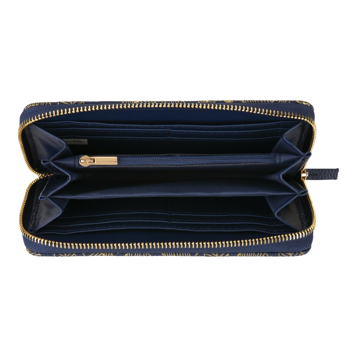 Cartera grande estampada Hojas azules 2