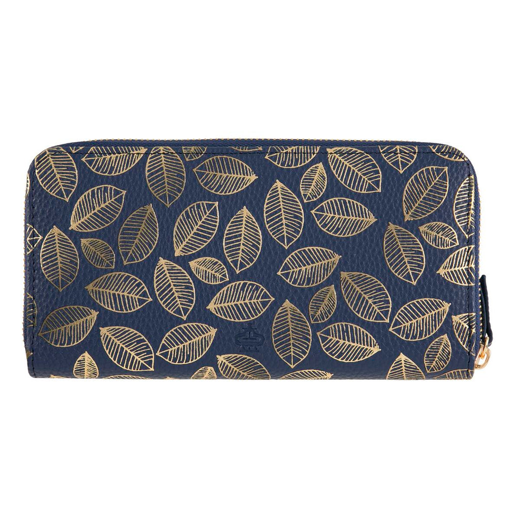 Cartera grande estampada Hojas azules 3