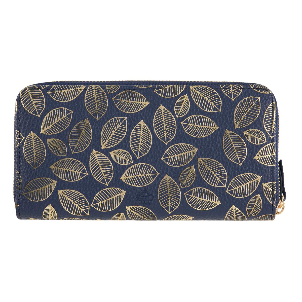 Cartera grande estampada Hojas azules 3
