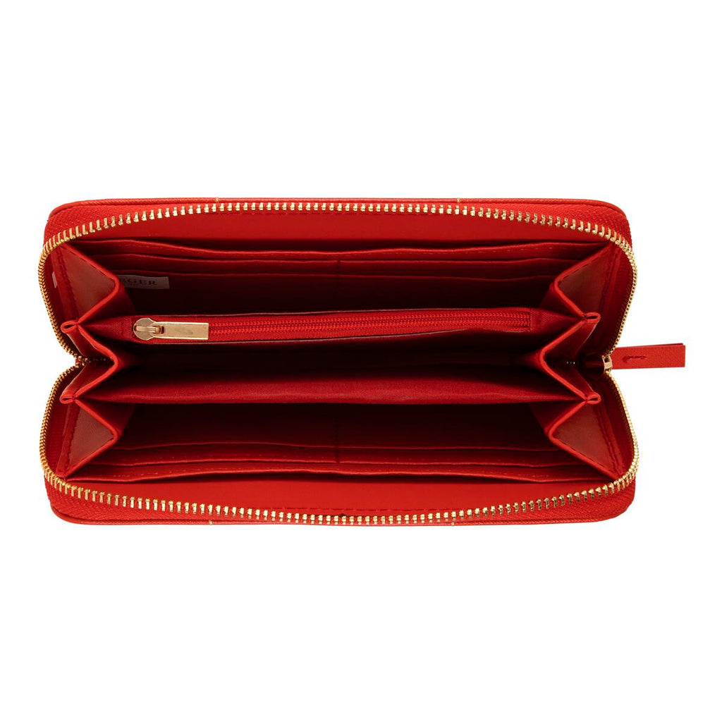 Cartera grande estampada Rojo 2