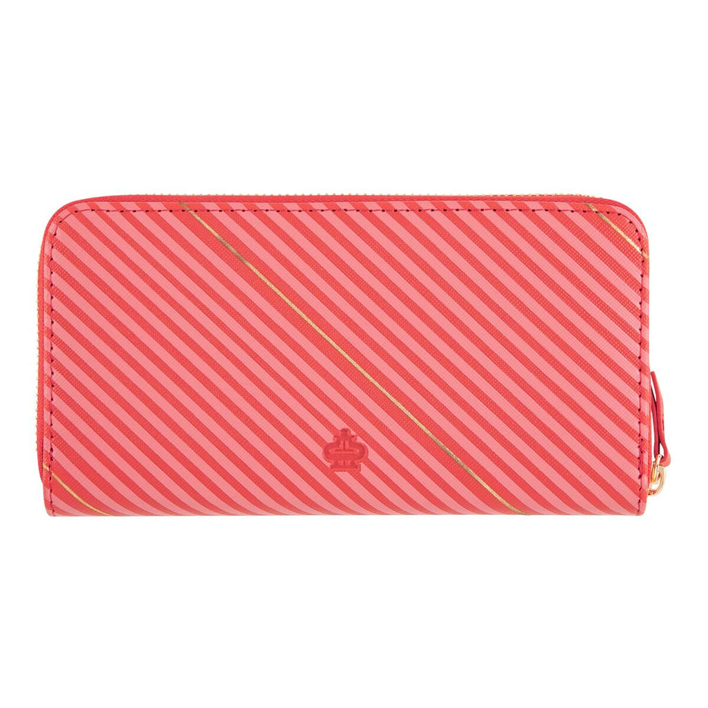 Cartera grande estampada Rayas rojas y rosas 3