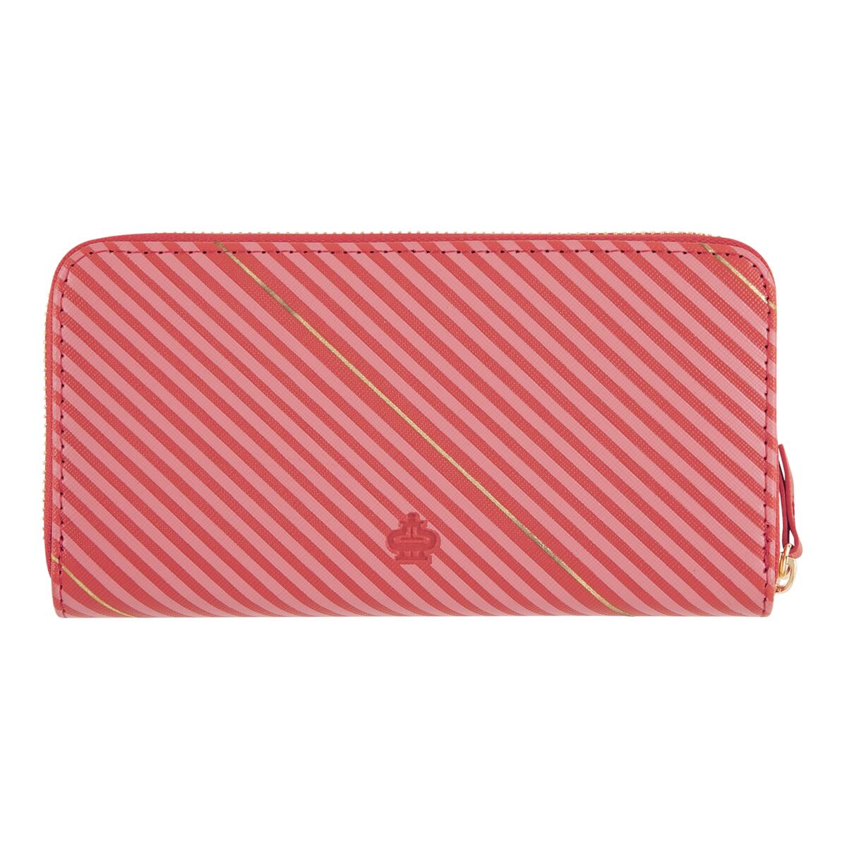 Cartera grande estampada Rayas rojas y rosas 3