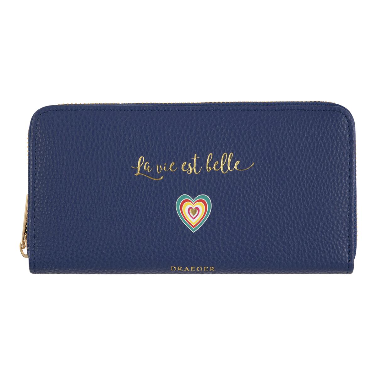 Cartera grande estampada Azul La vie est belle 1