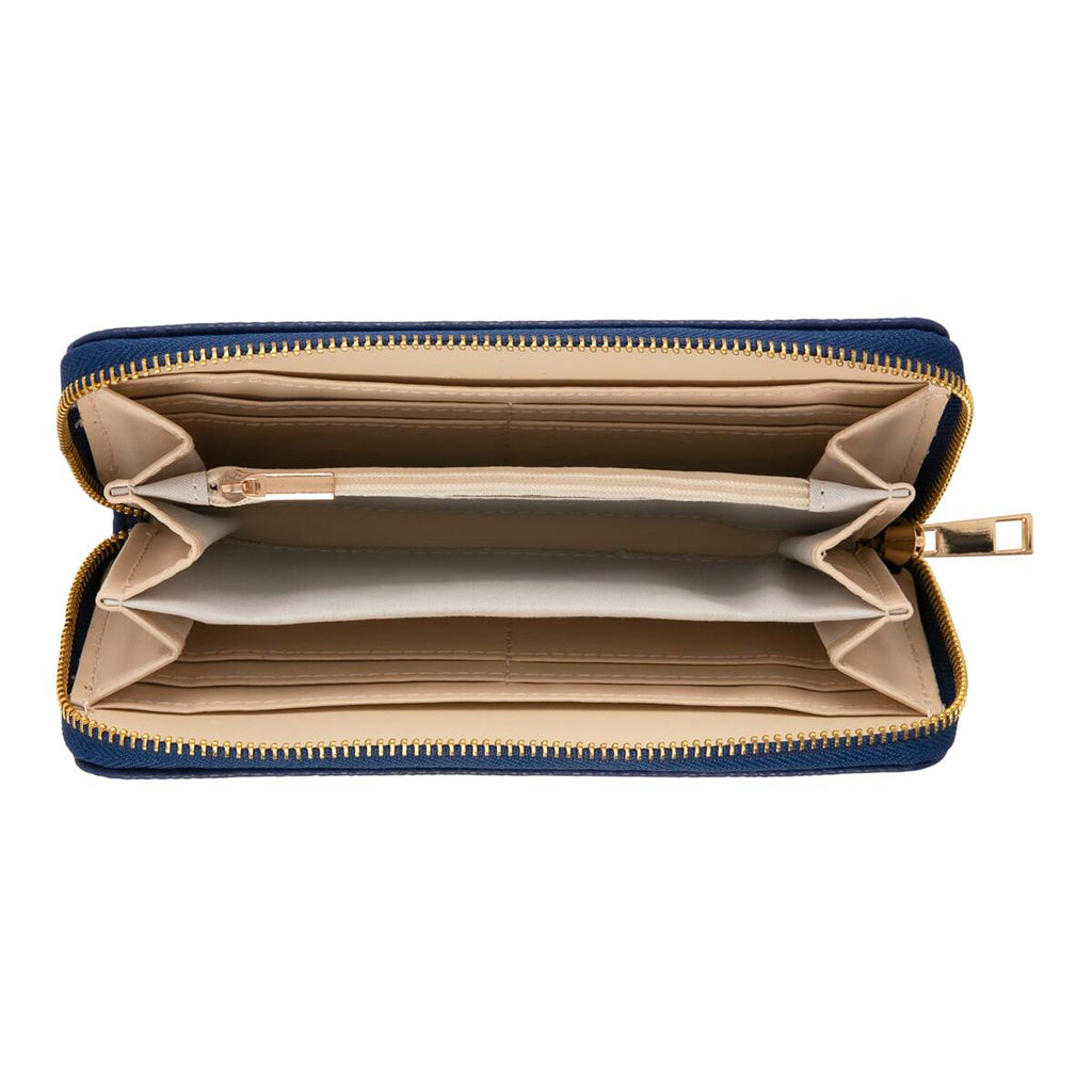 Cartera grande estampada Azul La vie est belle 2