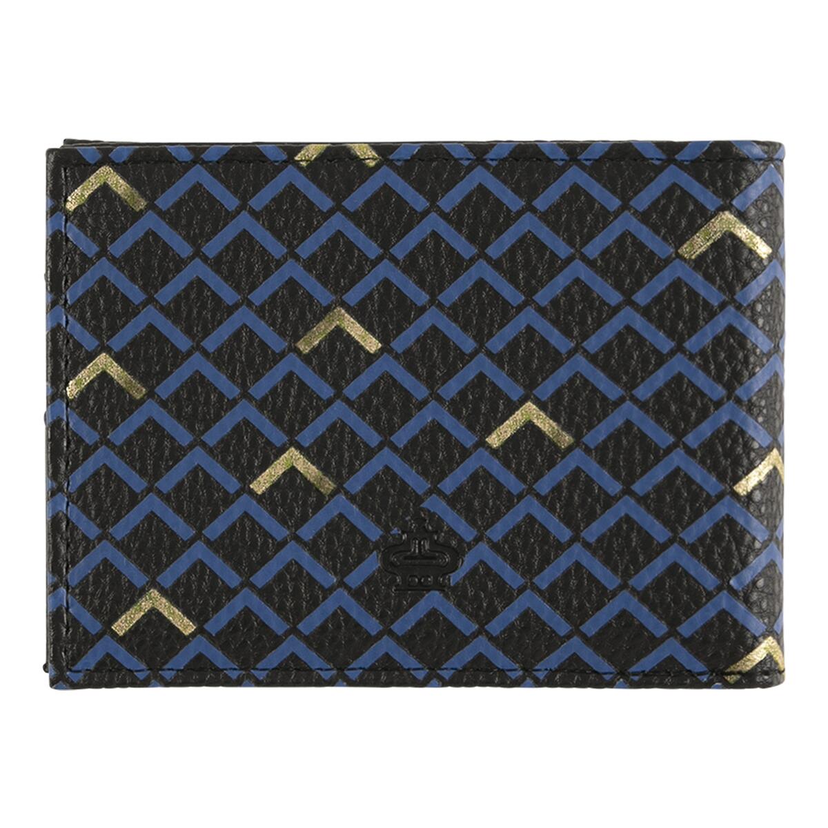 Billetera plana Azul geométrico 3