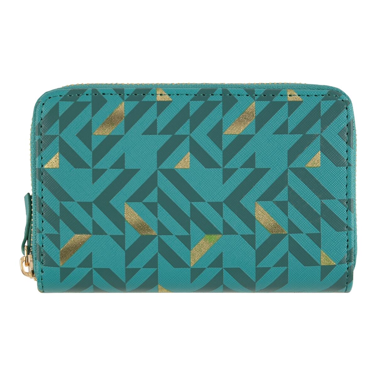 Cartera estampada Turquesa geométrico 1