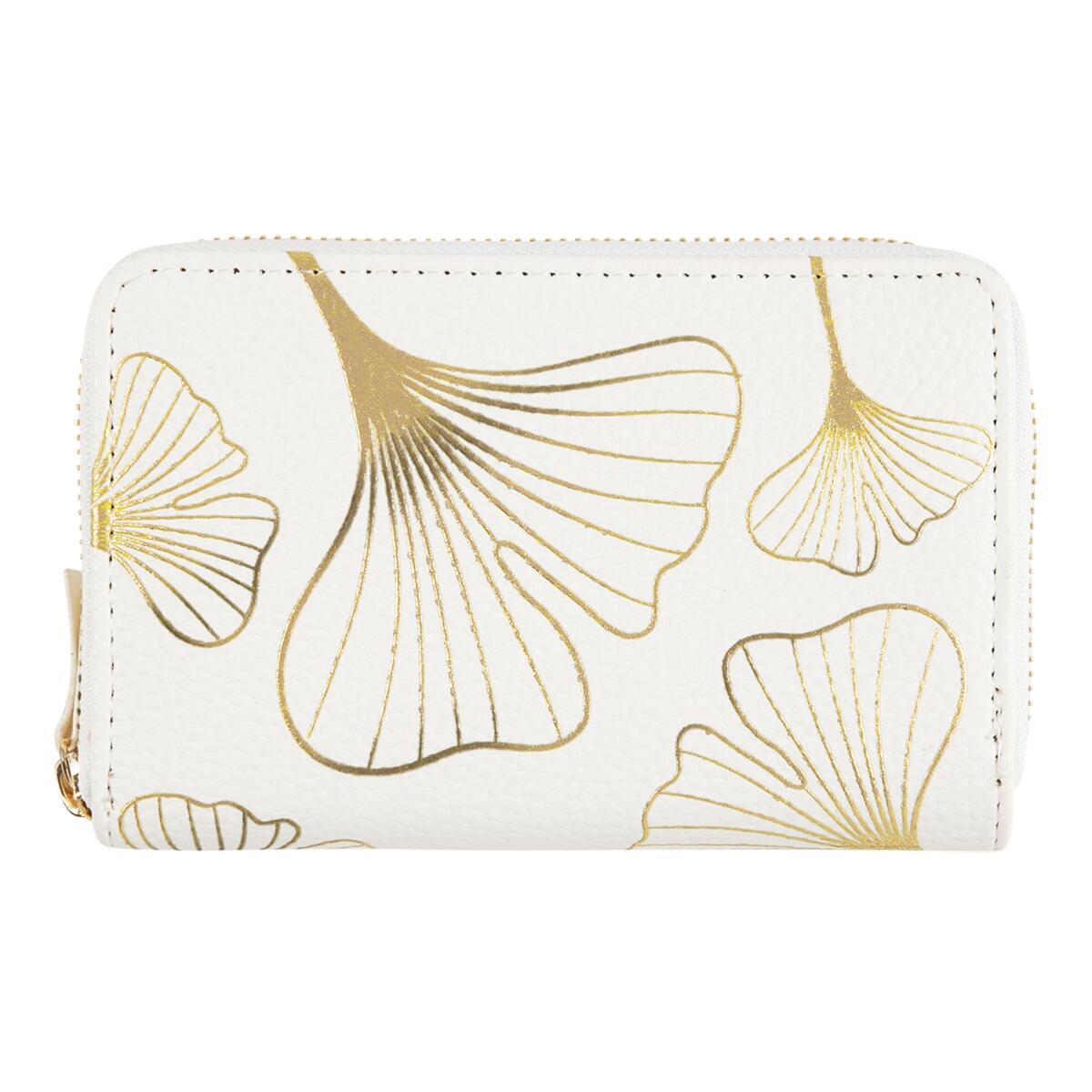 Cartera estampada Hojas de marfil 1
