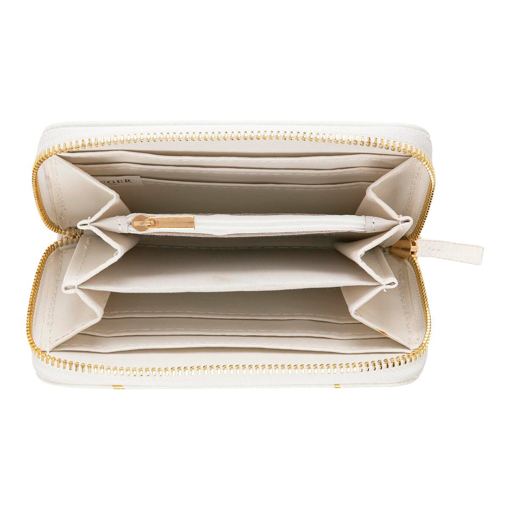 Cartera estampada Hojas de marfil 2