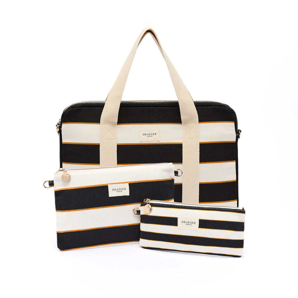 Estuche de algodón Office Chic Rayas negras 6
