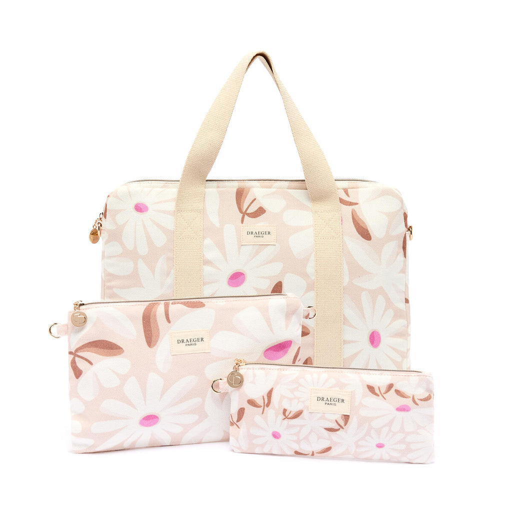 Estuche de algodón Office Chic Flores de color topo 6