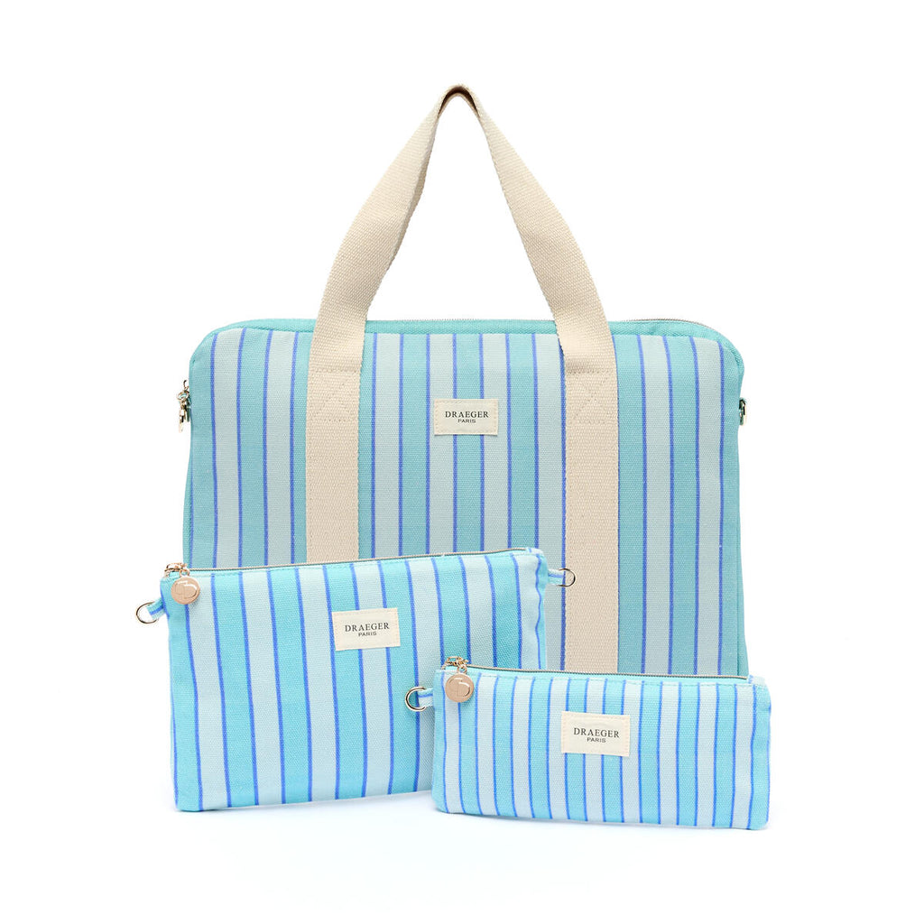 Estuche de algodón Office Chic Rayas turquesas 6