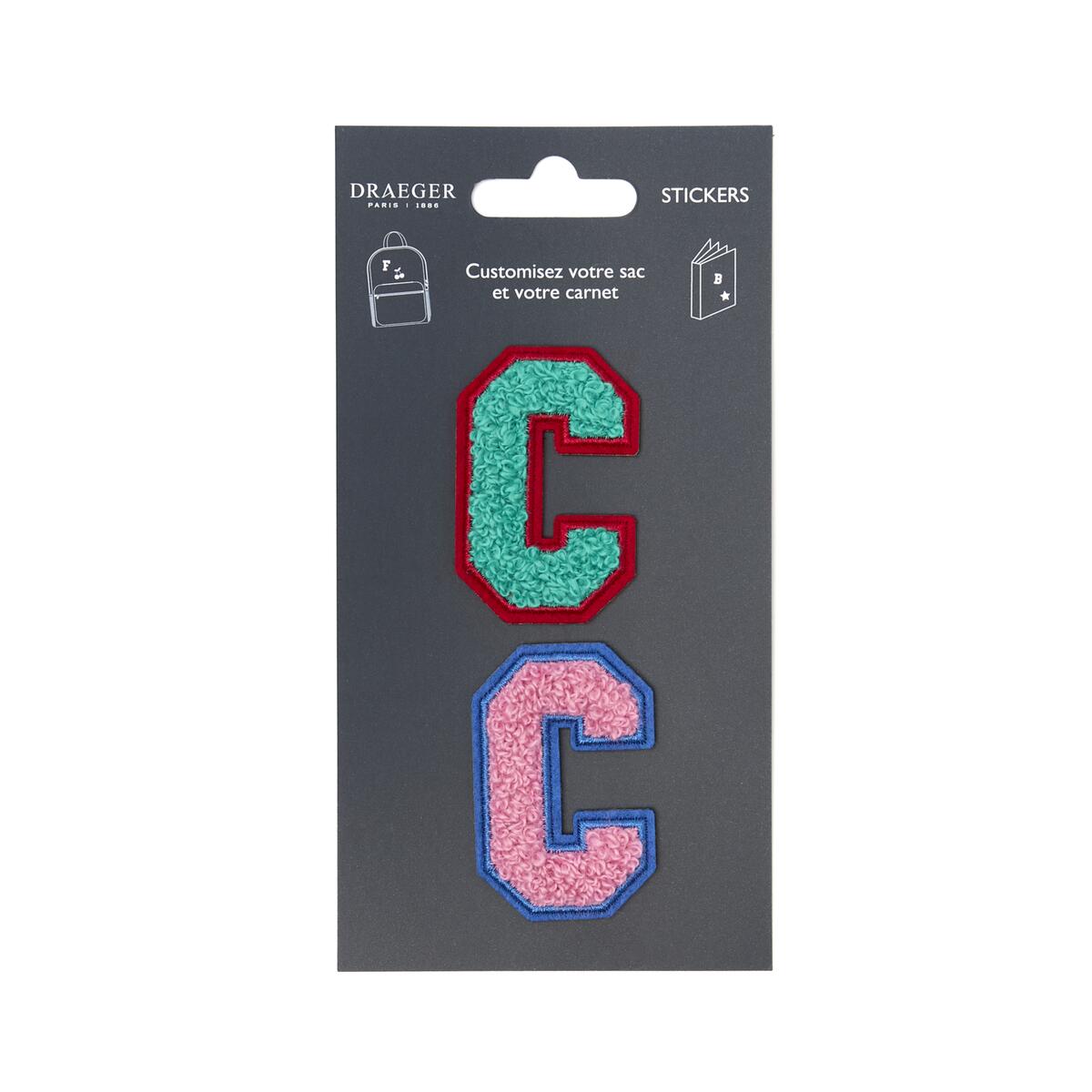 Parches de Letras Bordadas Personalizados C rosa 1