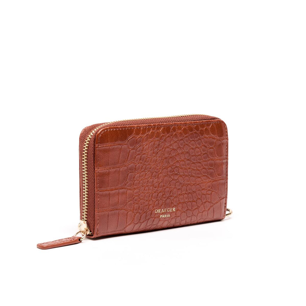 Cartera Mediana Cocodrilo Coñac 2