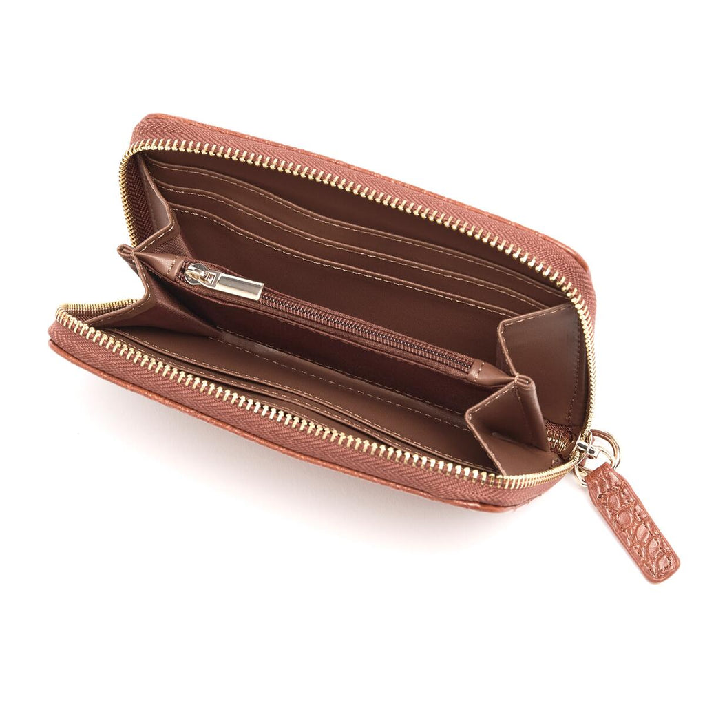 Cartera Mediana Cocodrilo Coñac 3