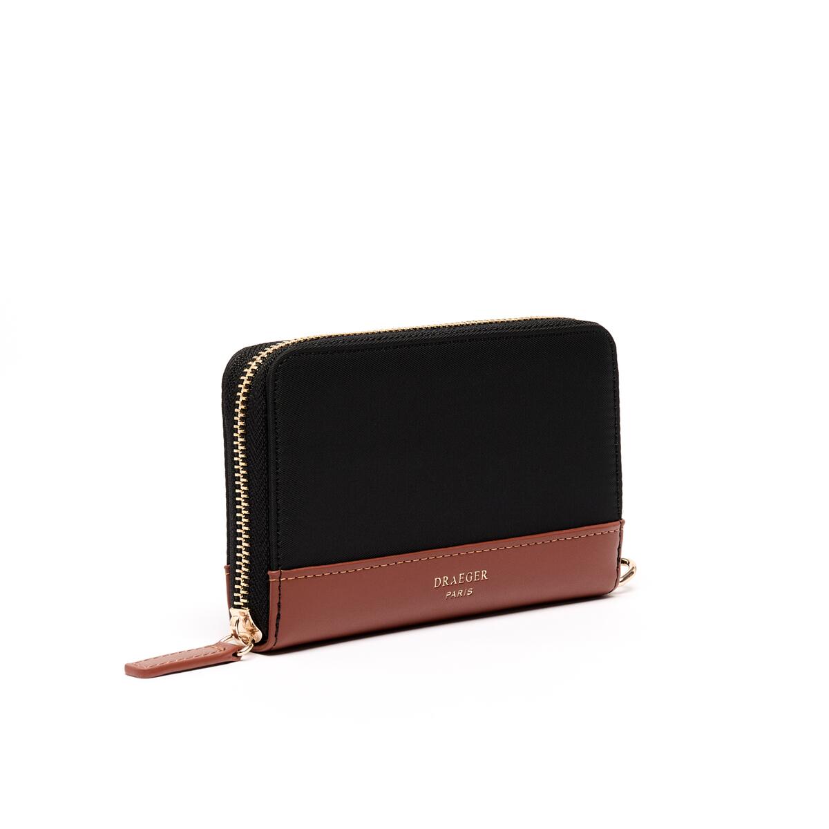 Cartera Mediana de Lona Negro 2