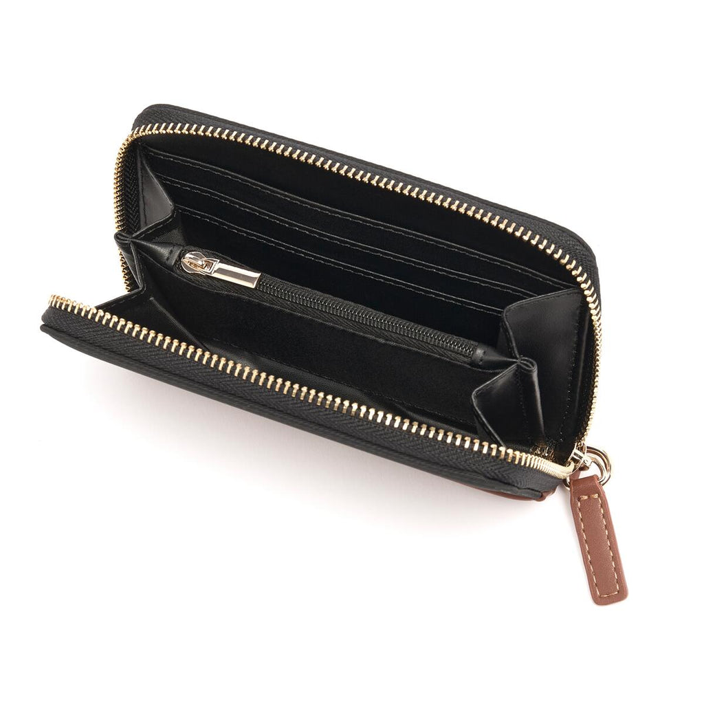 Cartera Mediana de Lona Negro 3