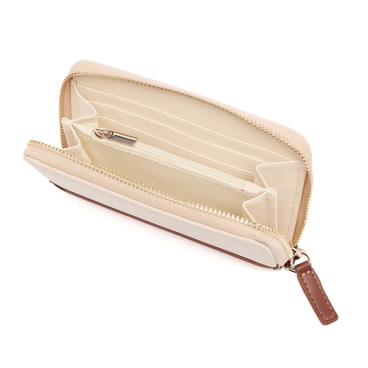 Cartera Mediana de Lona Marfil 3