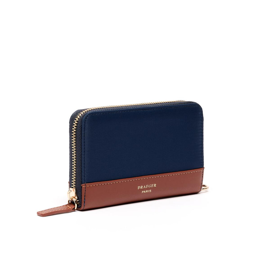 Cartera Mediana de Lona Azul 2