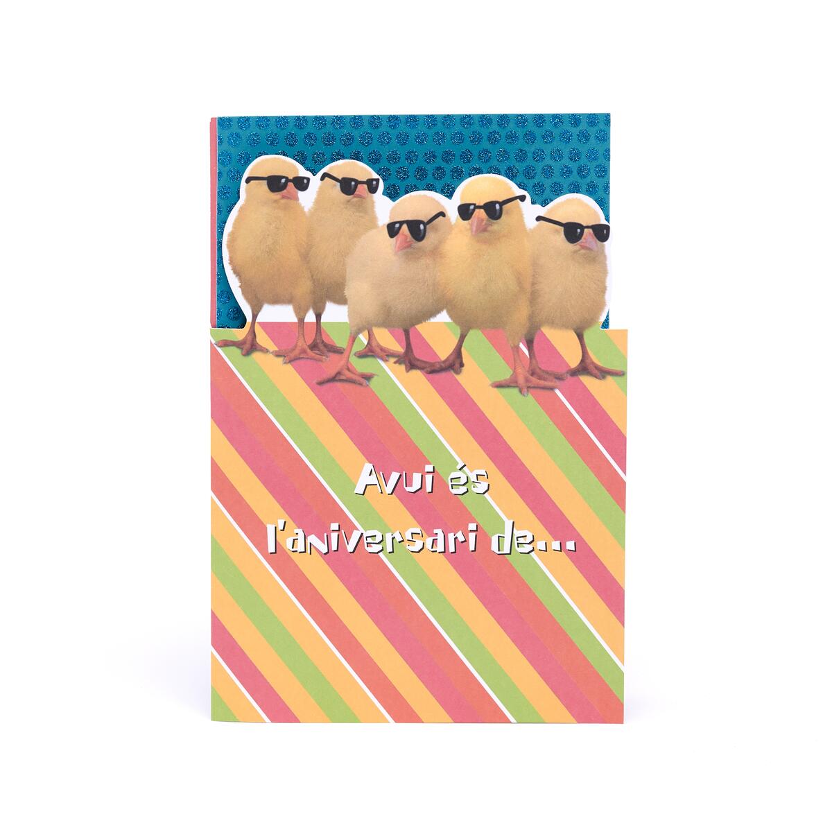 Tarjeta Musical de Cumpleaños Pollito (Catalan) 1