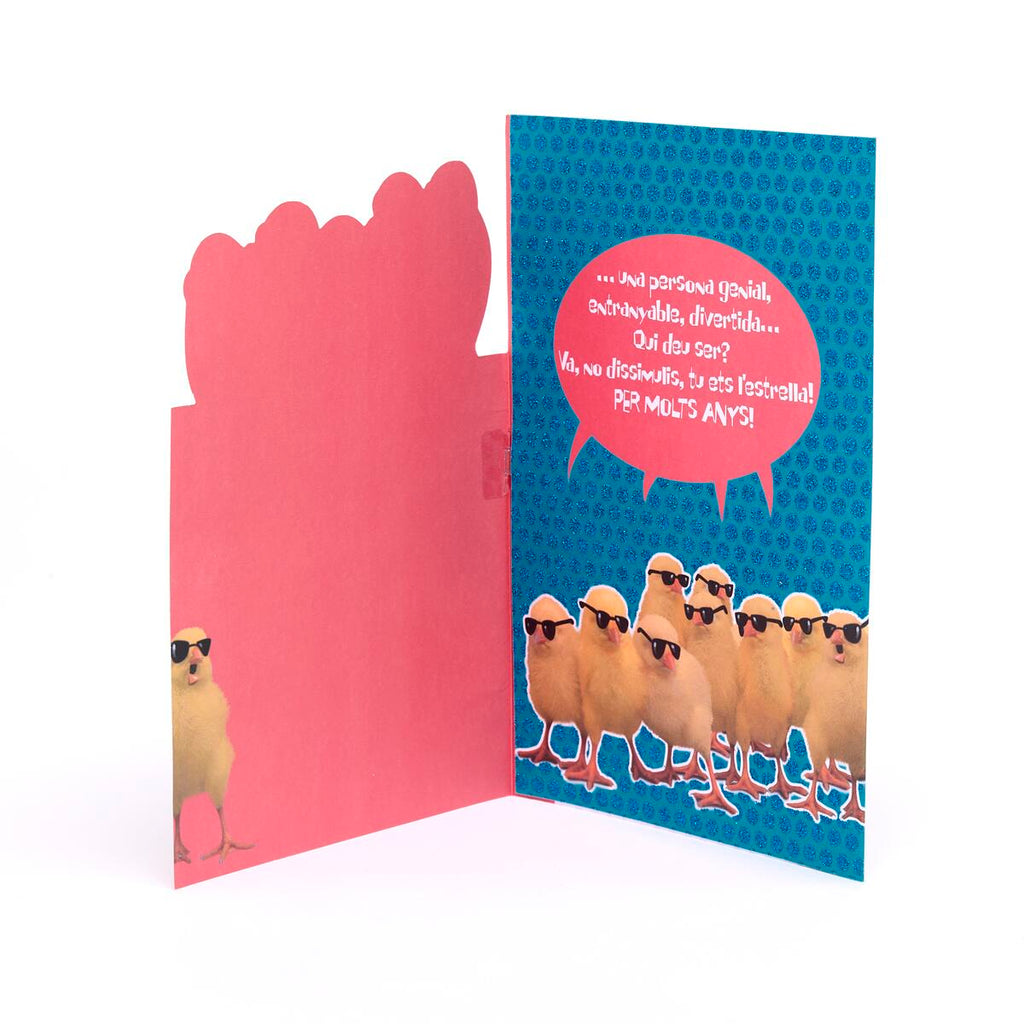 Tarjeta Musical de Cumpleaños Pollito (Catalan) 2