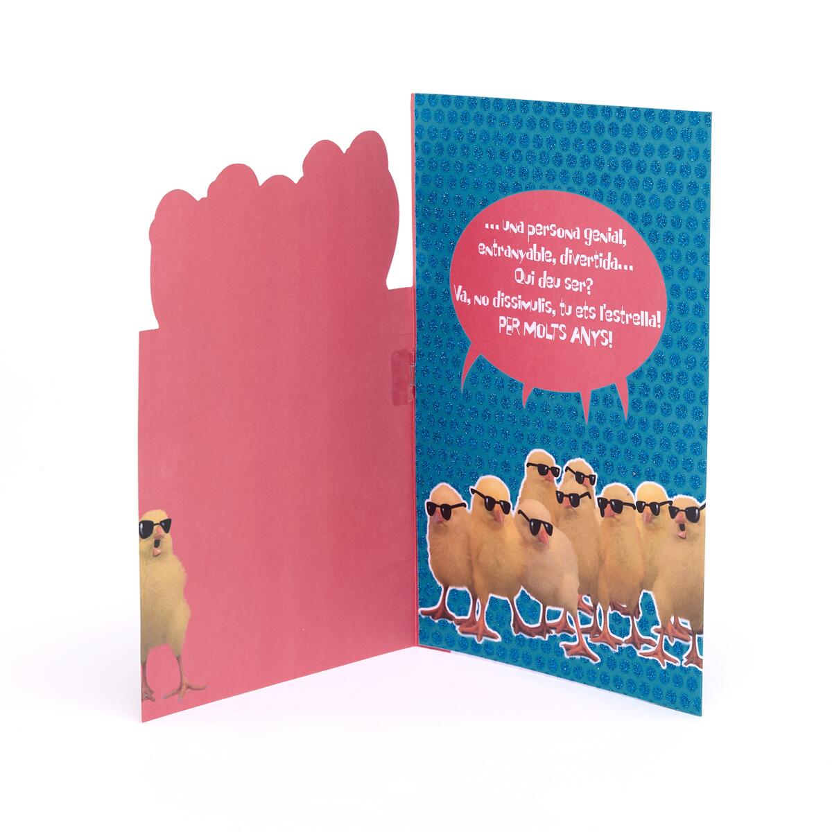 Tarjeta Musical de Cumpleaños Pollito (Catalan) 2