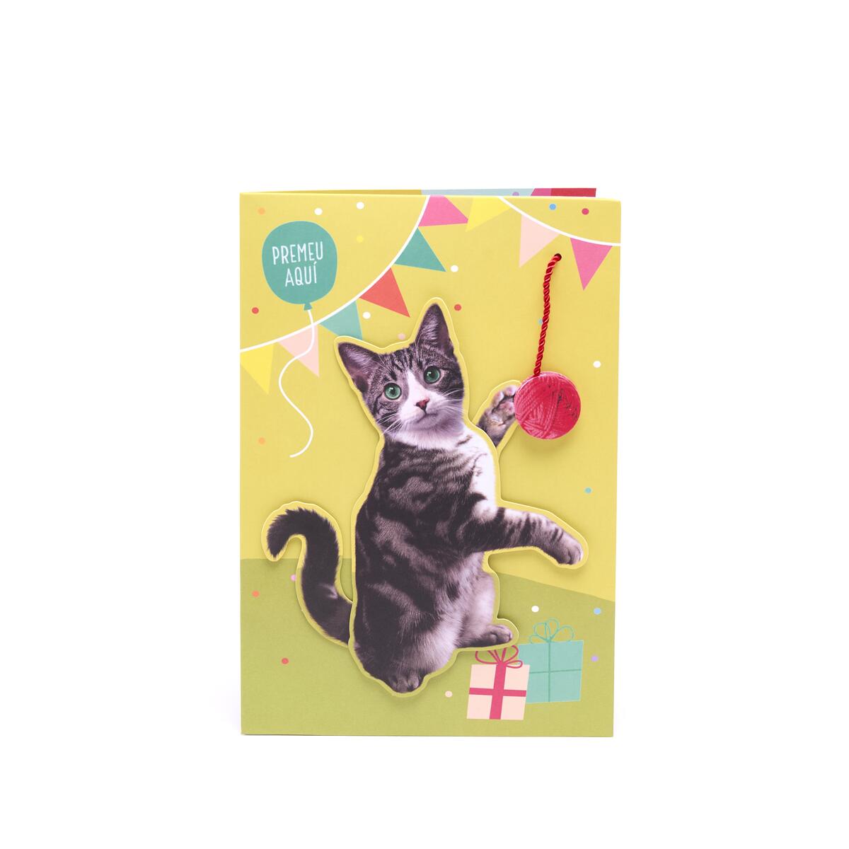 Tarjeta Musical de Cumpleaños Gat -Catalan 1