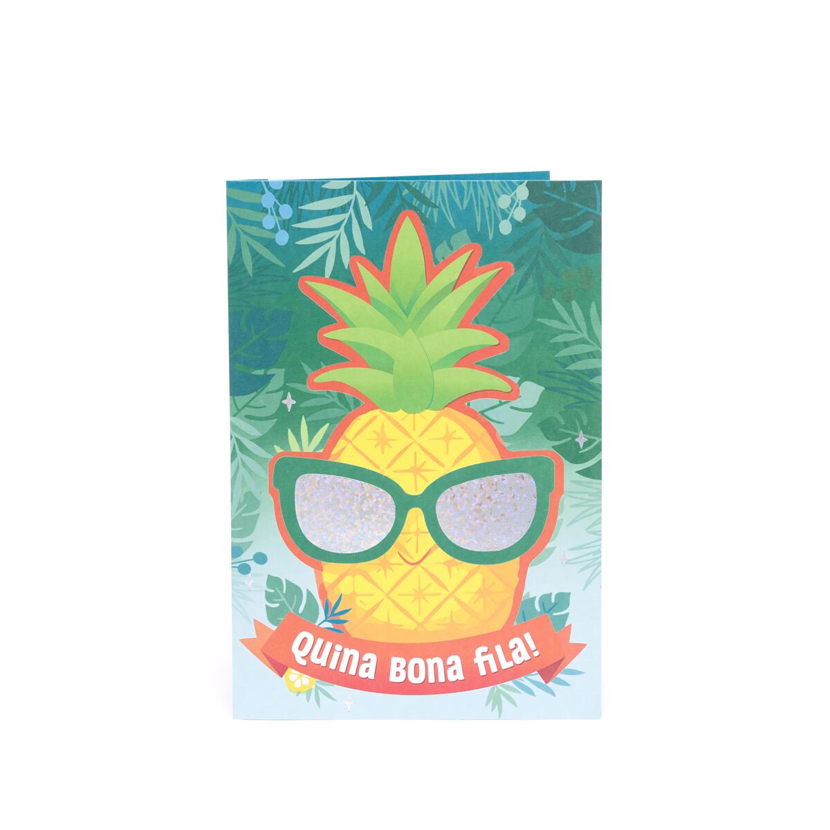 Tarjeta Musical de Despedida Piña con Gafas 1