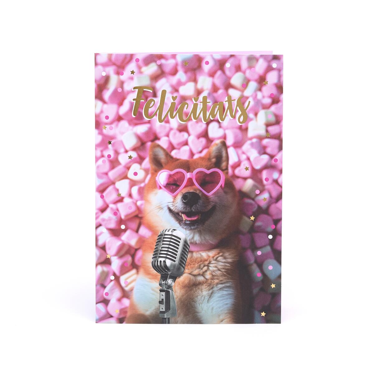 Tarjeta Musical de Cumpleaños Perrito Felicitats (Catalan) 1