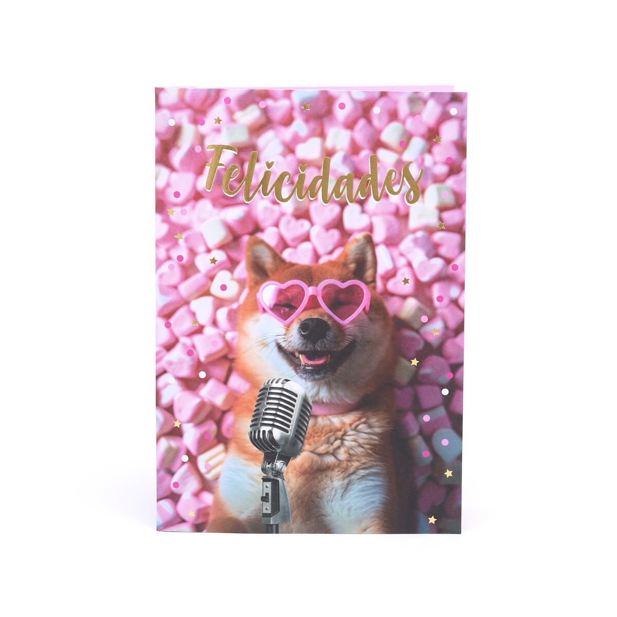 Tarjeta Musical de Cumpleaños Perrito Felicidades 1